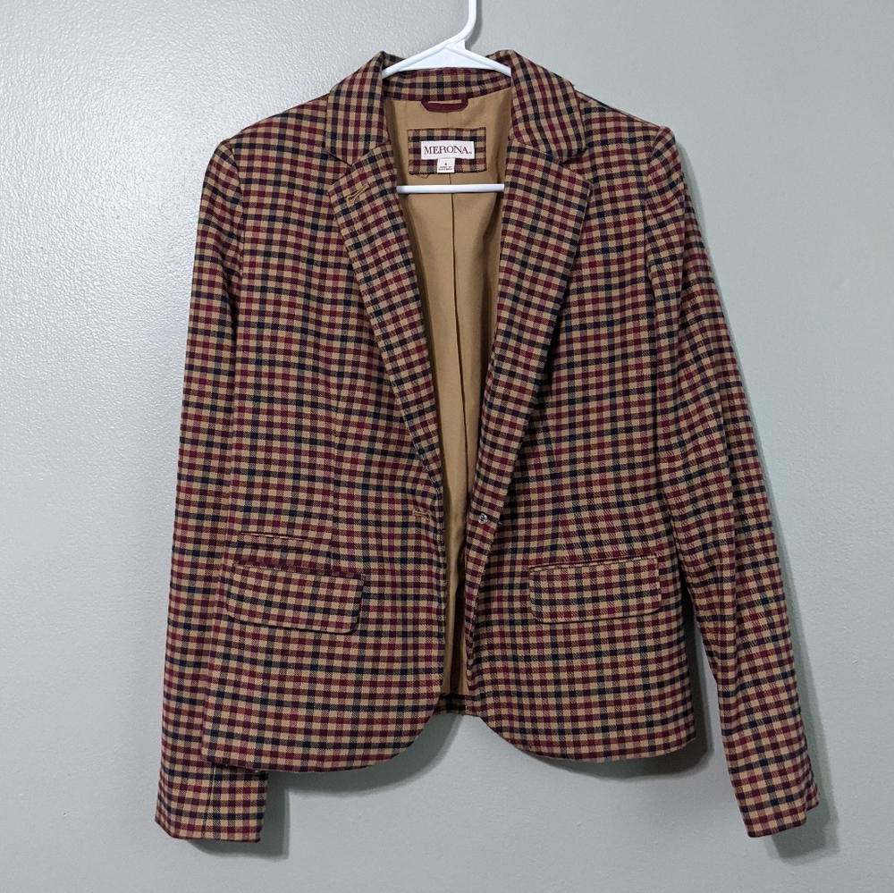 Merona plaid blazer jacket size 4